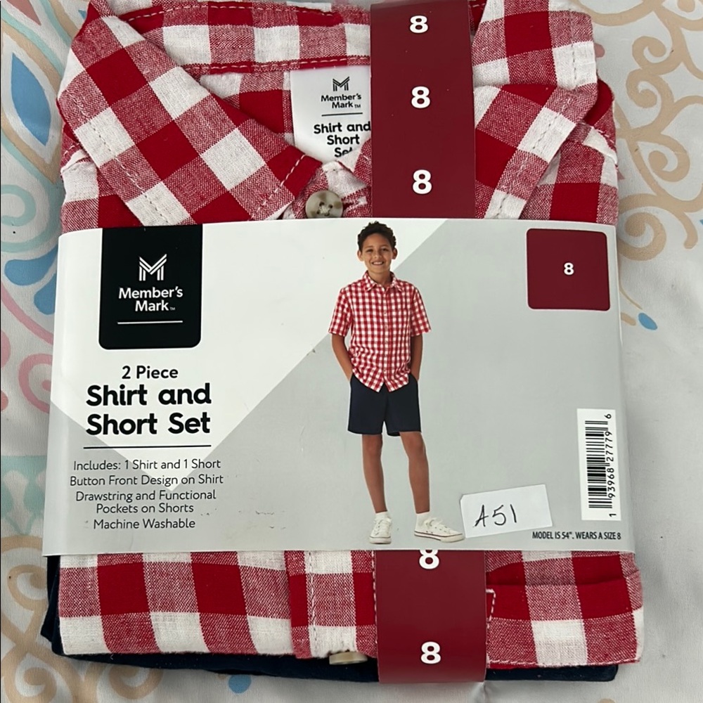 Member's Mark Red and White Kids Matching Set size 8 Kids